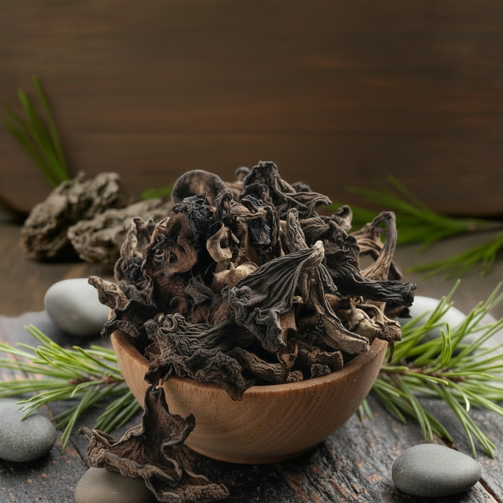Dried Black Trumpet Mushrooms - No Logo