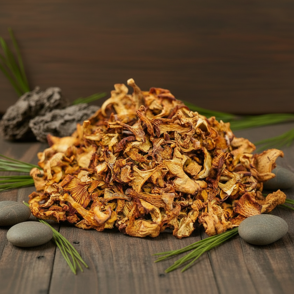 Dried Chanterelle Mushrooms - No Bowl, No Logo