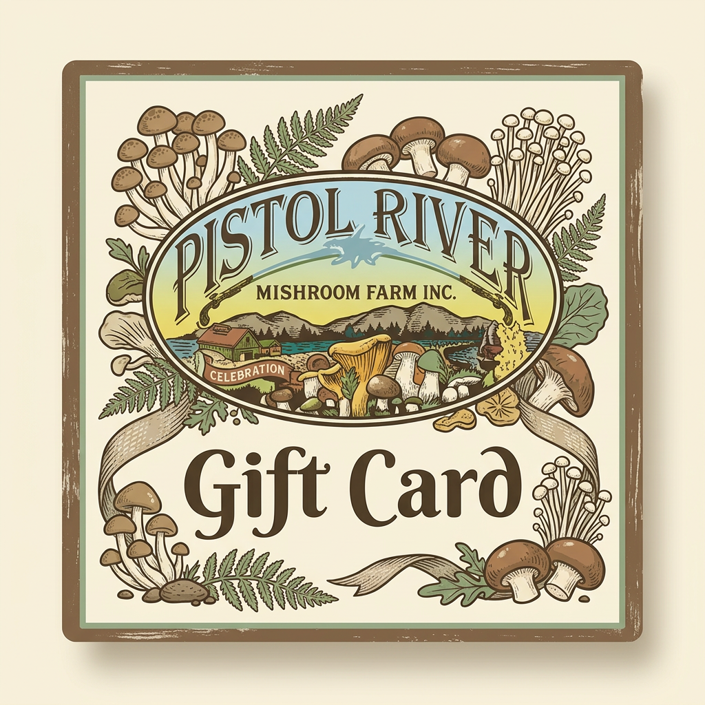 Rustic gift card design using the farm’s packaging logo as a reference